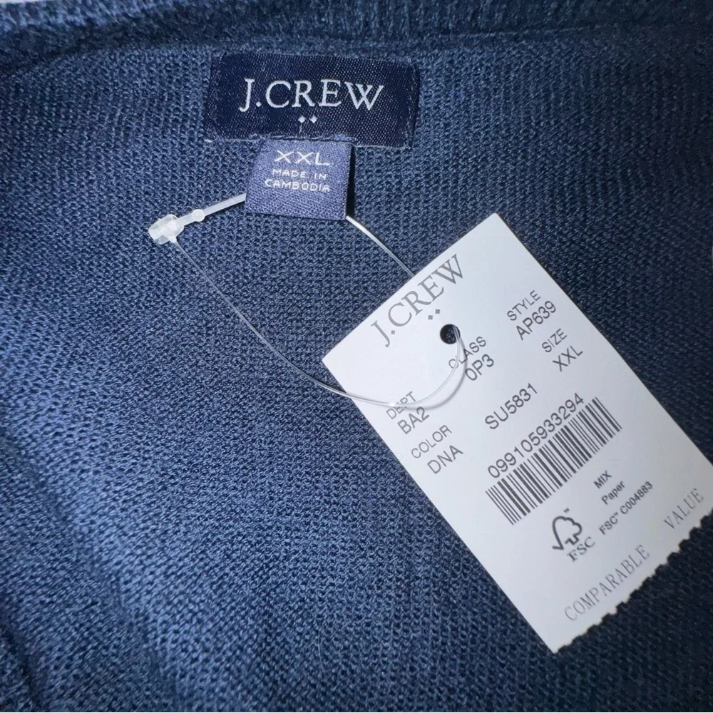 J Crew Men’s Machine-washable merino wool-blend V-neck sweater Size XXL